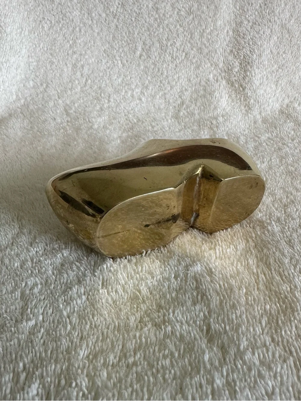 Vintage Solid Brass Taiwan Clog Shoe Ashtray Trinket Dish Catchall